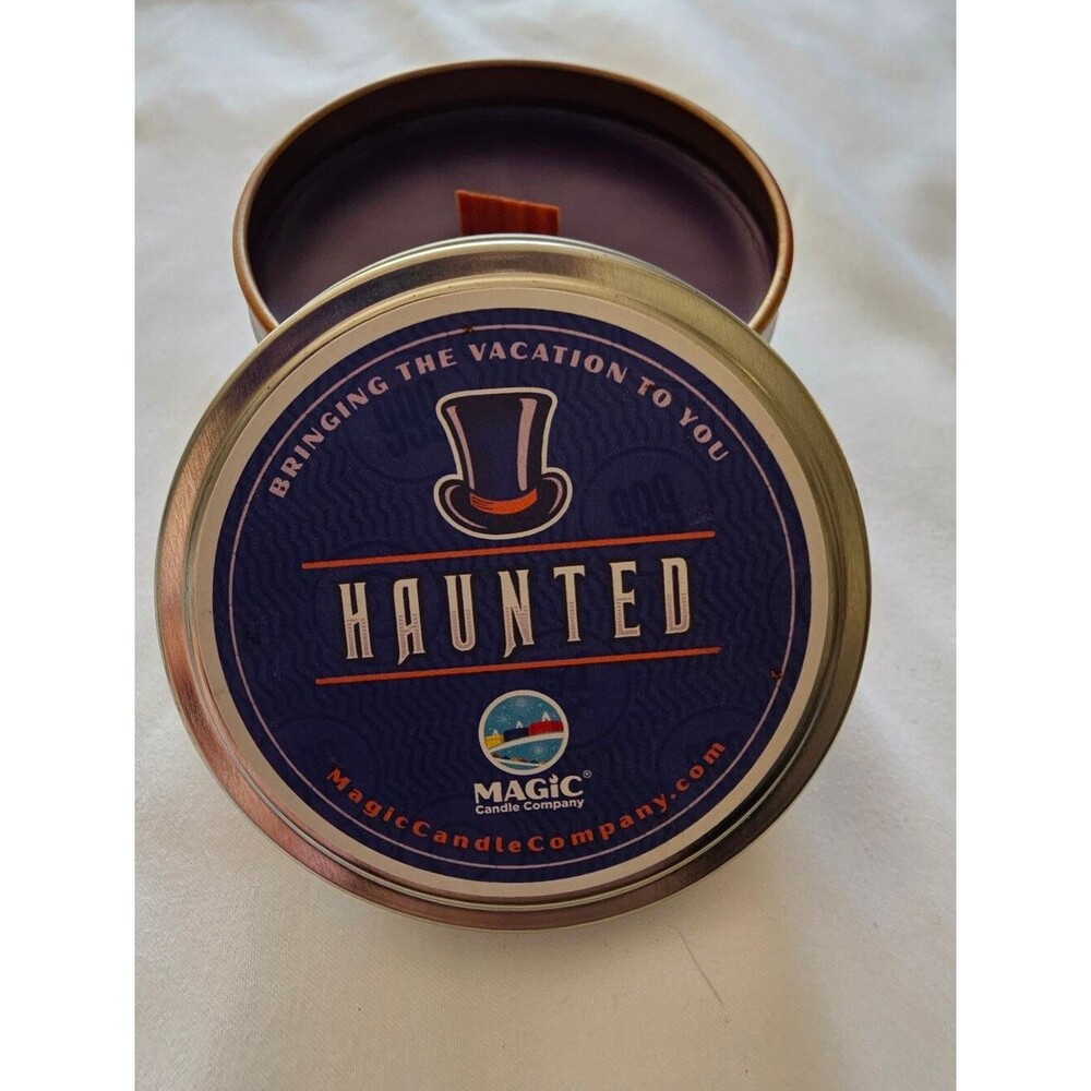 Disney Inspired Haunted Scented Candle Tin - Purple Wax